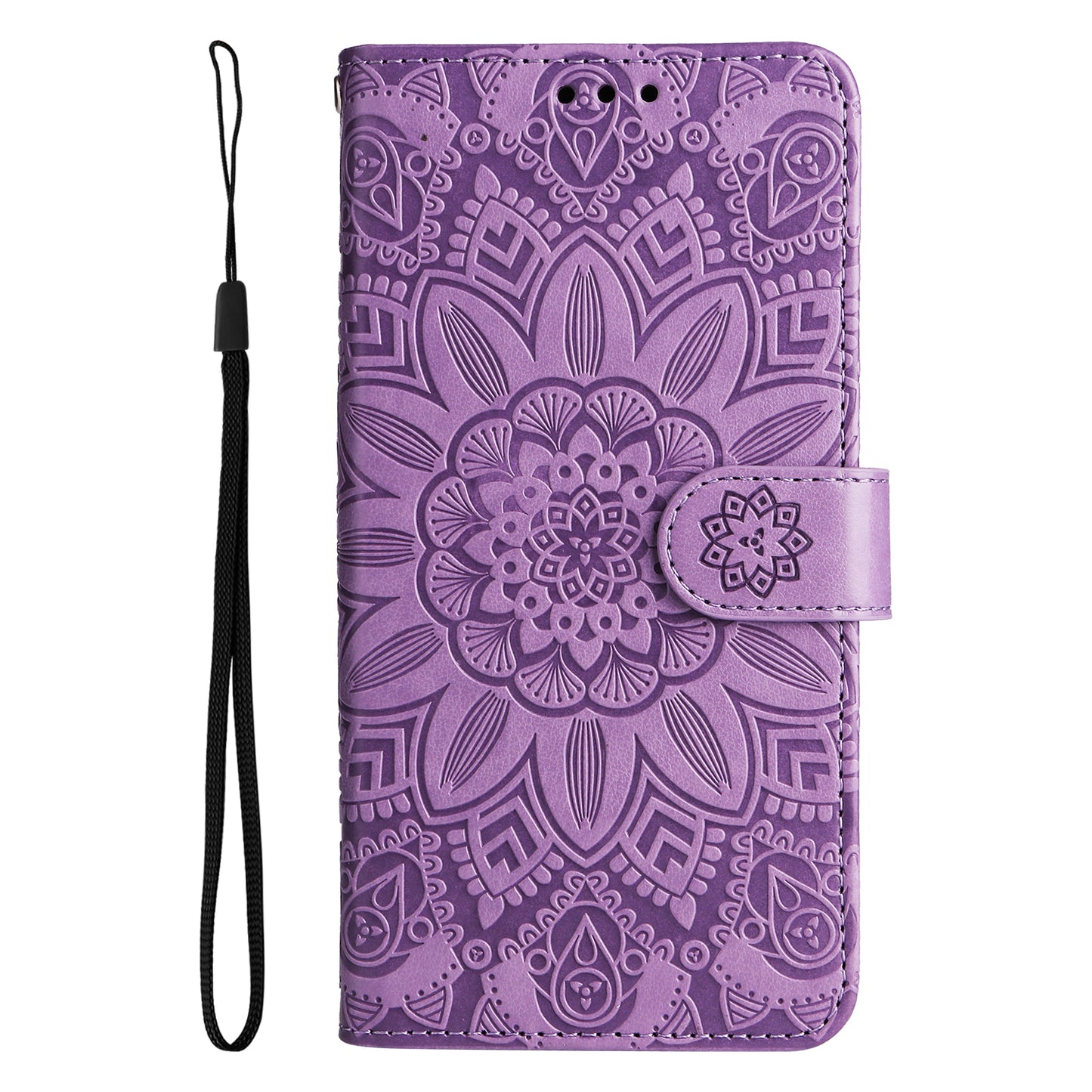 For Huawei Mate 60 Pro Case Wallet Stand Shell PU Leather Sunflower Imprinted Phone Cover