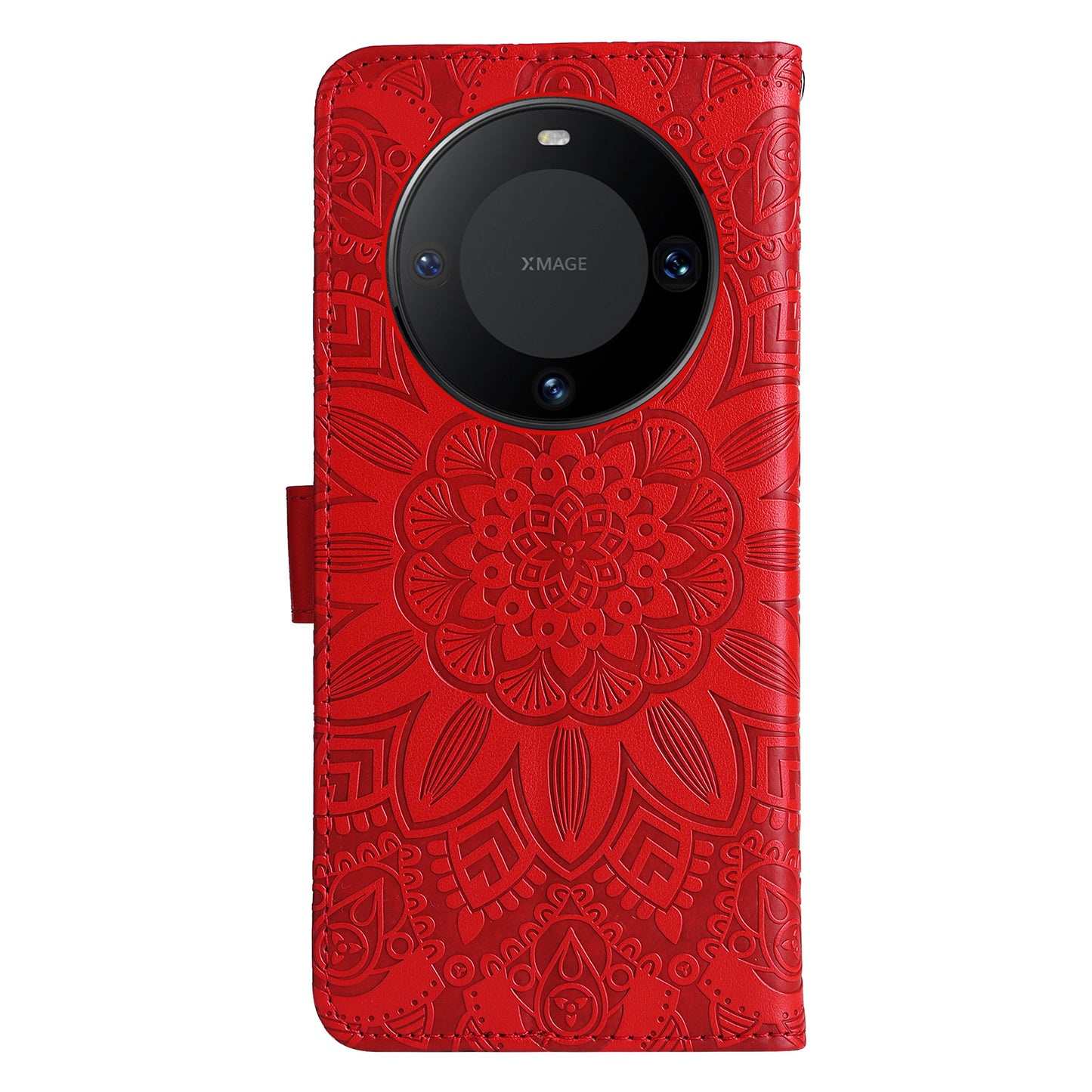 For Huawei Mate 60 Pro Case Wallet Stand Shell PU Leather Sunflower Imprinted Phone Cover