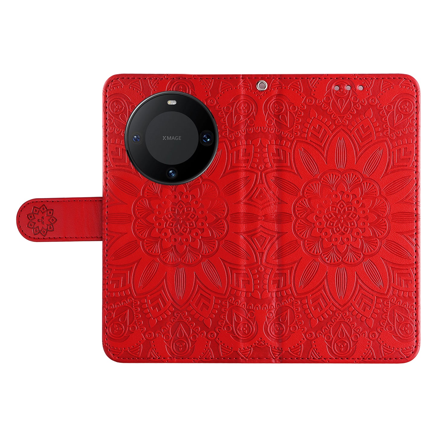 For Huawei Mate 60 Pro Case Wallet Stand Shell PU Leather Sunflower Imprinted Phone Cover