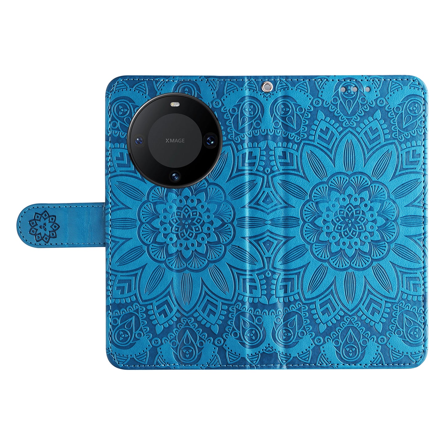 For Huawei Mate 60 Pro Case Wallet Stand Shell PU Leather Sunflower Imprinted Phone Cover