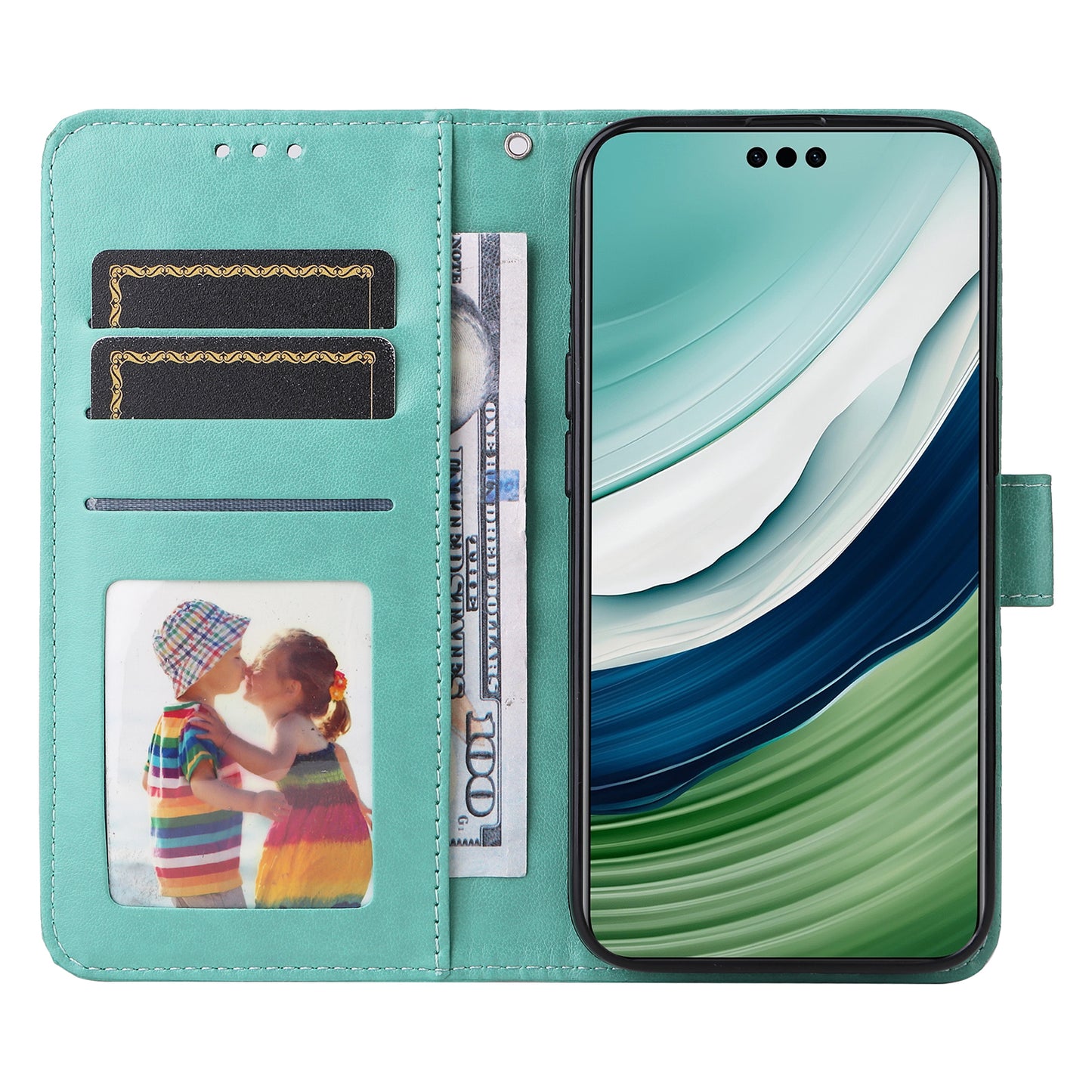 For Huawei Mate 60 Pro Case Wallet Stand Shell PU Leather Sunflower Imprinted Phone Cover