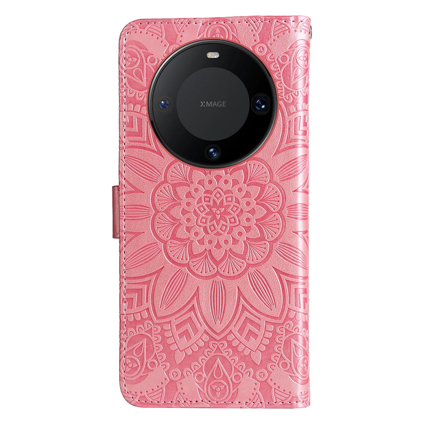For Huawei Mate 60 Pro Case Wallet Stand Shell PU Leather Sunflower Imprinted Phone Cover