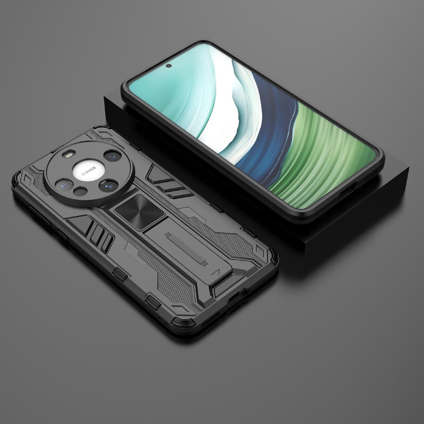 For Huawei Mate 60 Case with Kickstand Combo PC+TPU Phone Cover