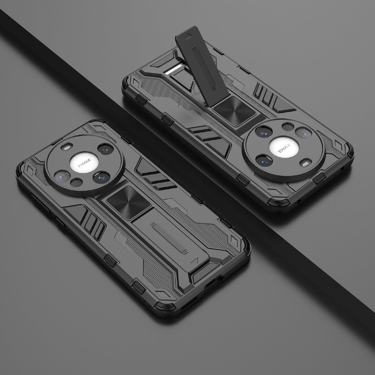 For Huawei Mate 60 Case with Kickstand Combo PC+TPU Phone Cover