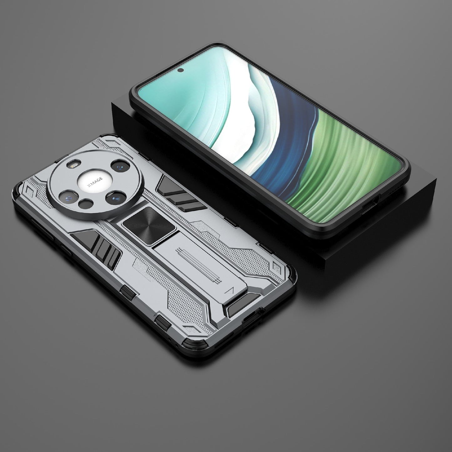 For Huawei Mate 60 Case with Kickstand Combo PC+TPU Phone Cover