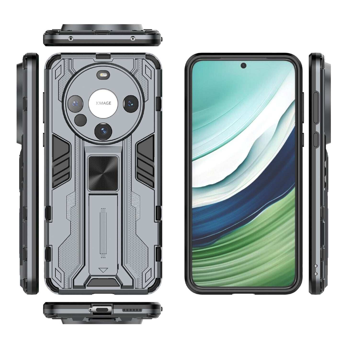 For Huawei Mate 60 Case with Kickstand Combo PC+TPU Phone Cover