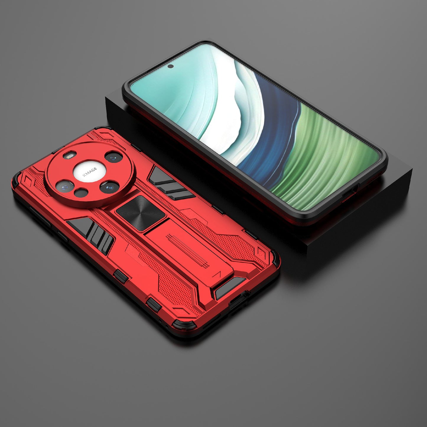 For Huawei Mate 60 Case with Kickstand Combo PC+TPU Phone Cover