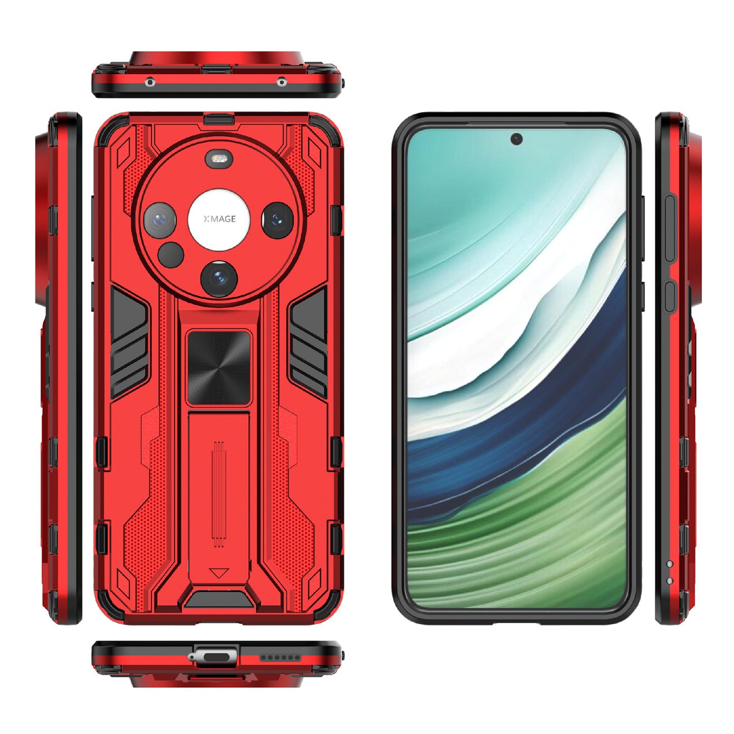 For Huawei Mate 60 Case with Kickstand Combo PC+TPU Phone Cover