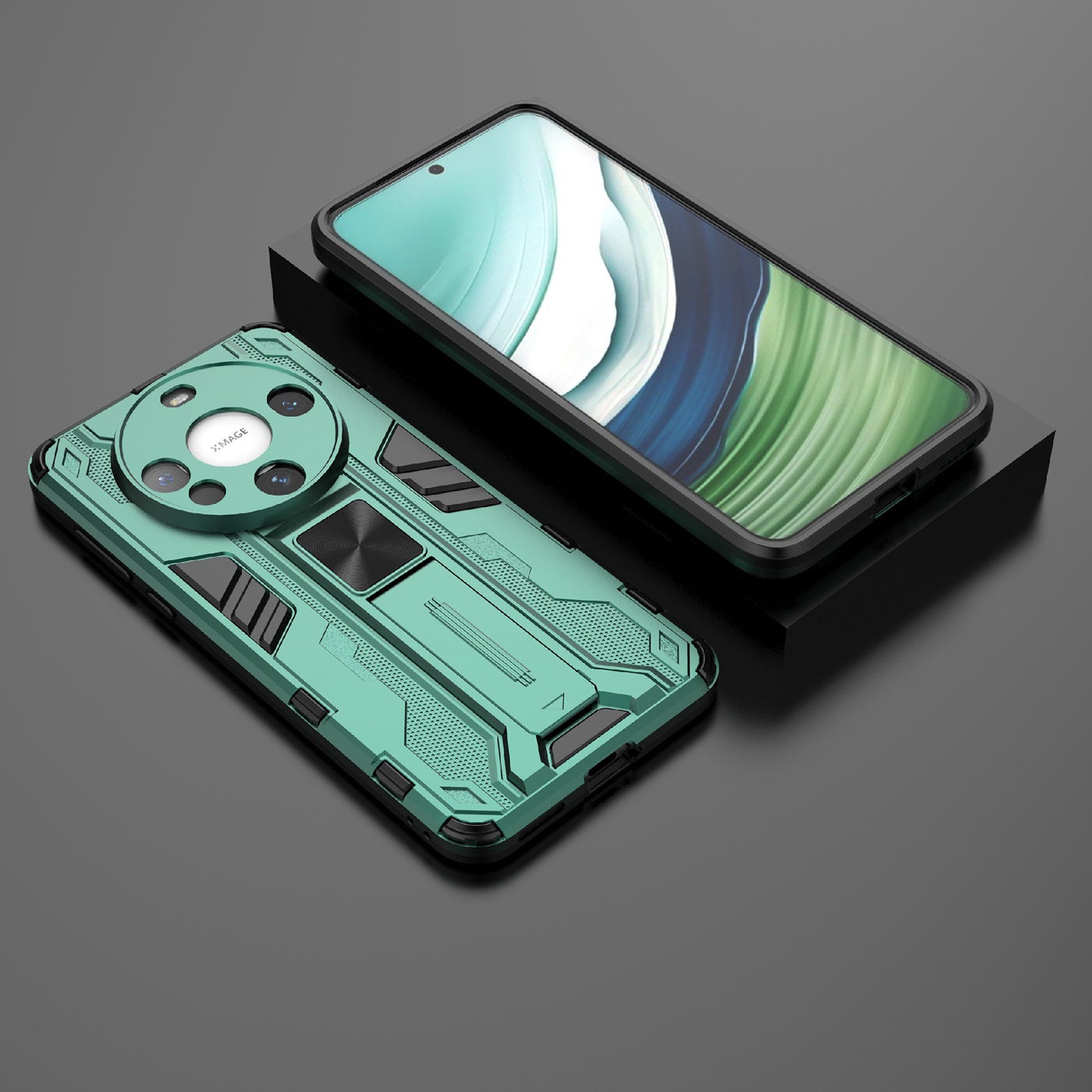 For Huawei Mate 60 Case with Kickstand Combo PC+TPU Phone Cover