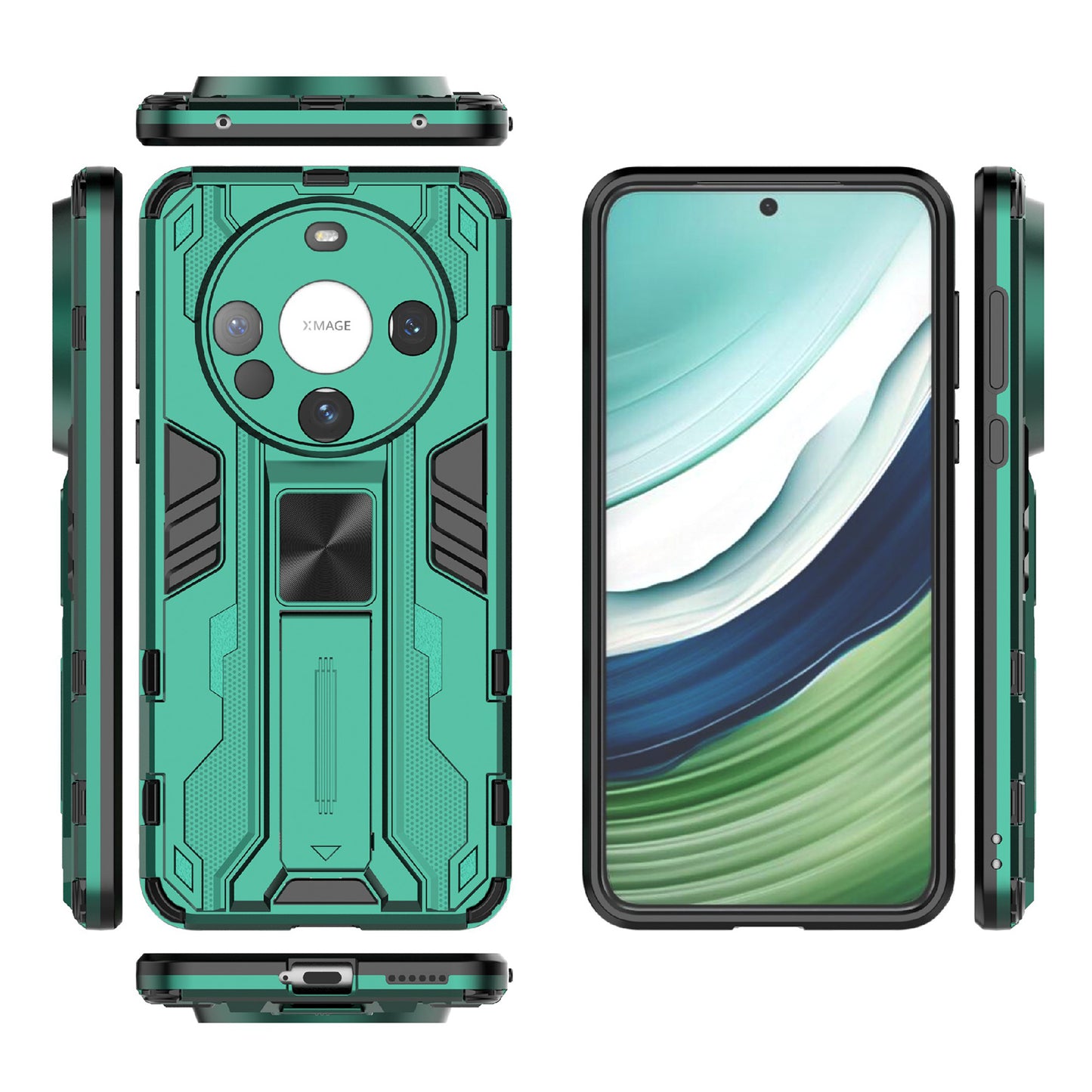 For Huawei Mate 60 Case with Kickstand Combo PC+TPU Phone Cover