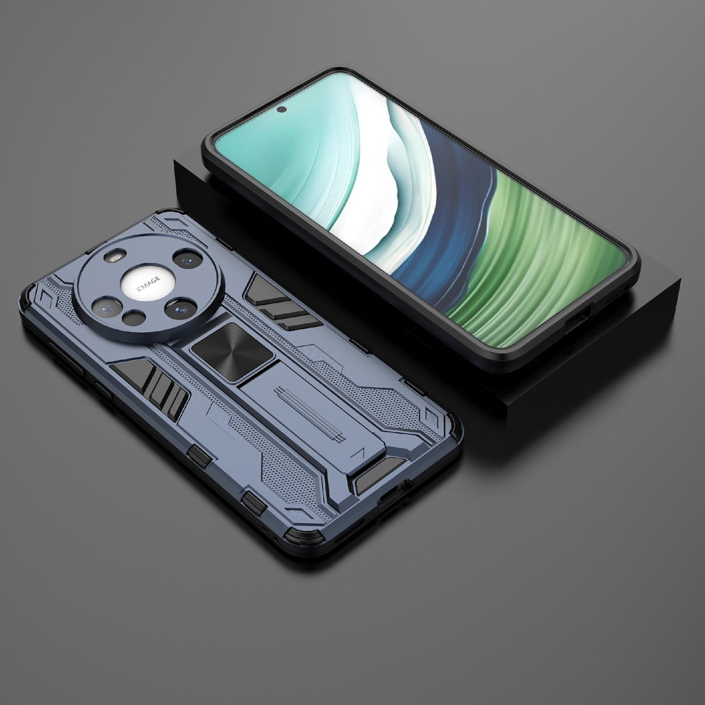 For Huawei Mate 60 Case with Kickstand Combo PC+TPU Phone Cover