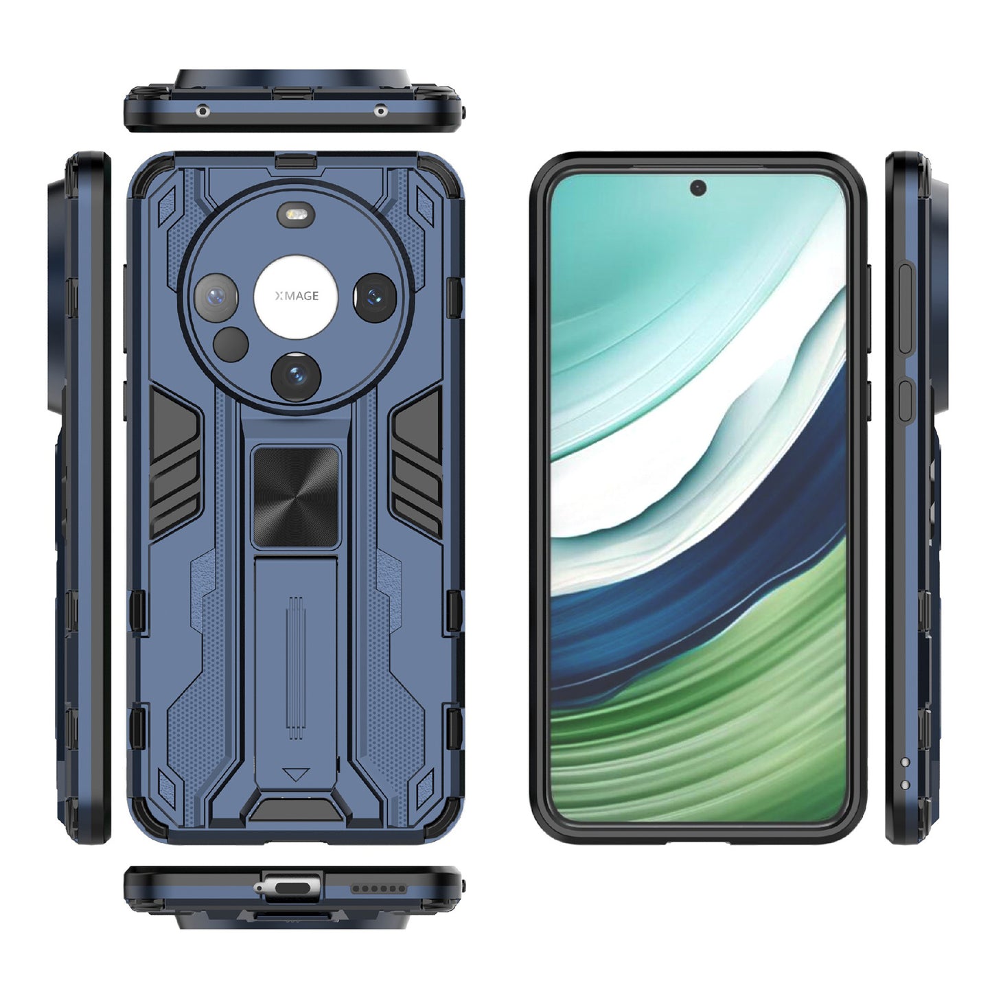 For Huawei Mate 60 Case with Kickstand Combo PC+TPU Phone Cover