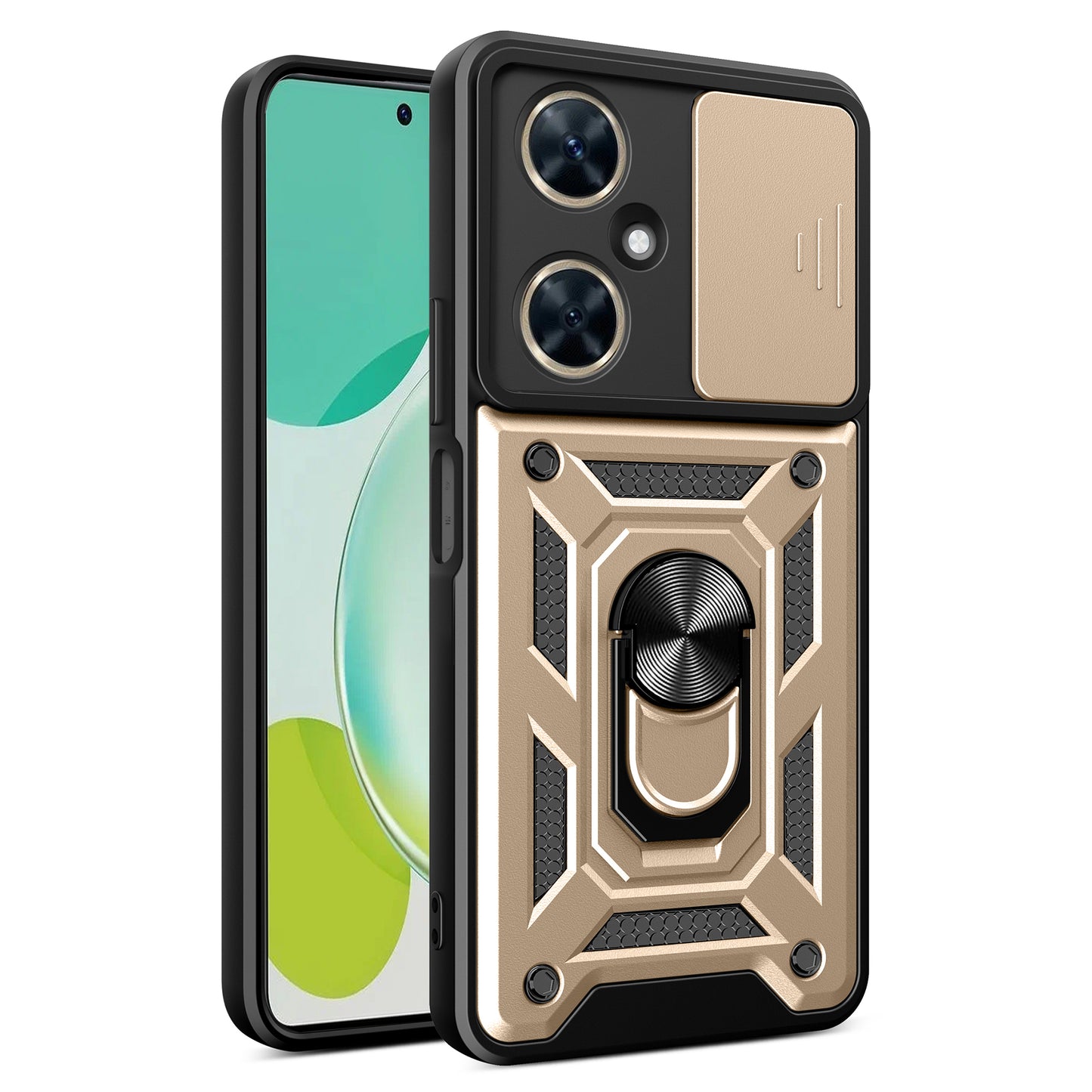 For Huawei Nova 11i Phone Case Slide Lens Protection PC+TPU Kickstand Cover
