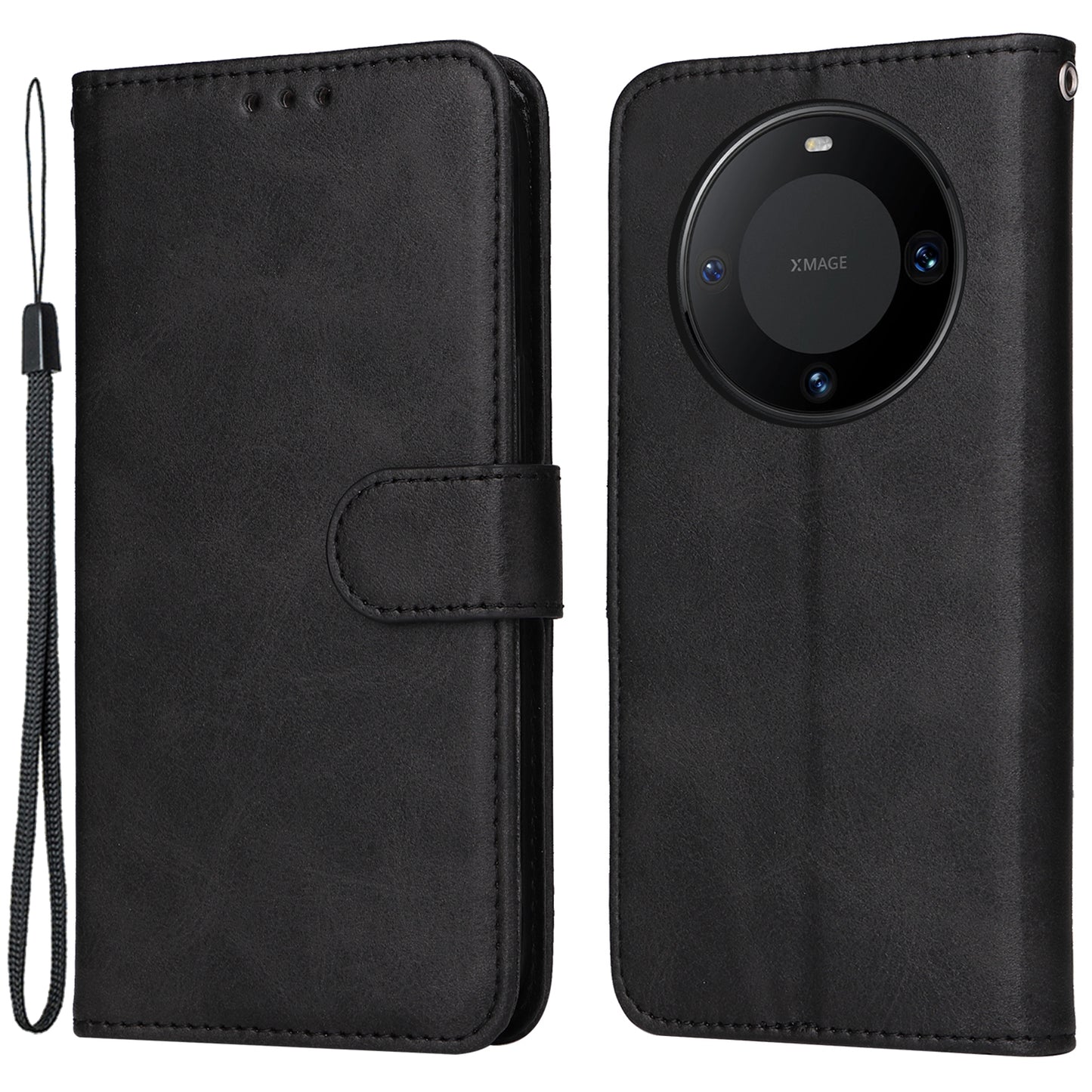 For Huawei Mate 60 Case Calf Texture Wallet Stand PU Leather Slim-fit Phone Cover