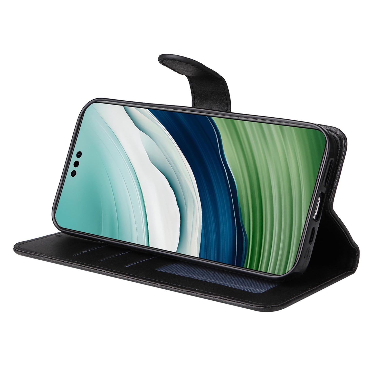 For Huawei Mate 60 Case Calf Texture Wallet Stand PU Leather Slim-fit Phone Cover