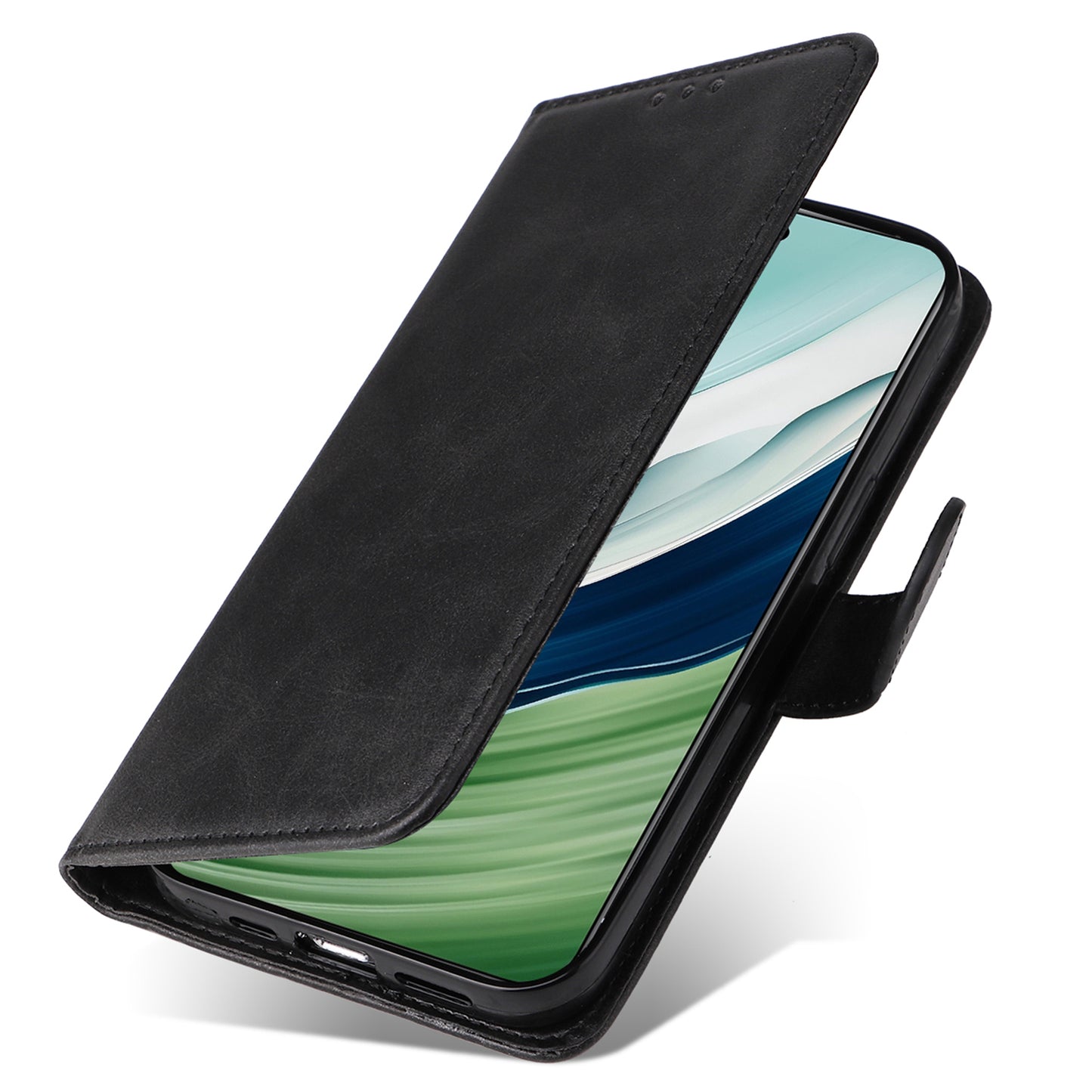 For Huawei Mate 60 Case Calf Texture Wallet Stand PU Leather Slim-fit Phone Cover