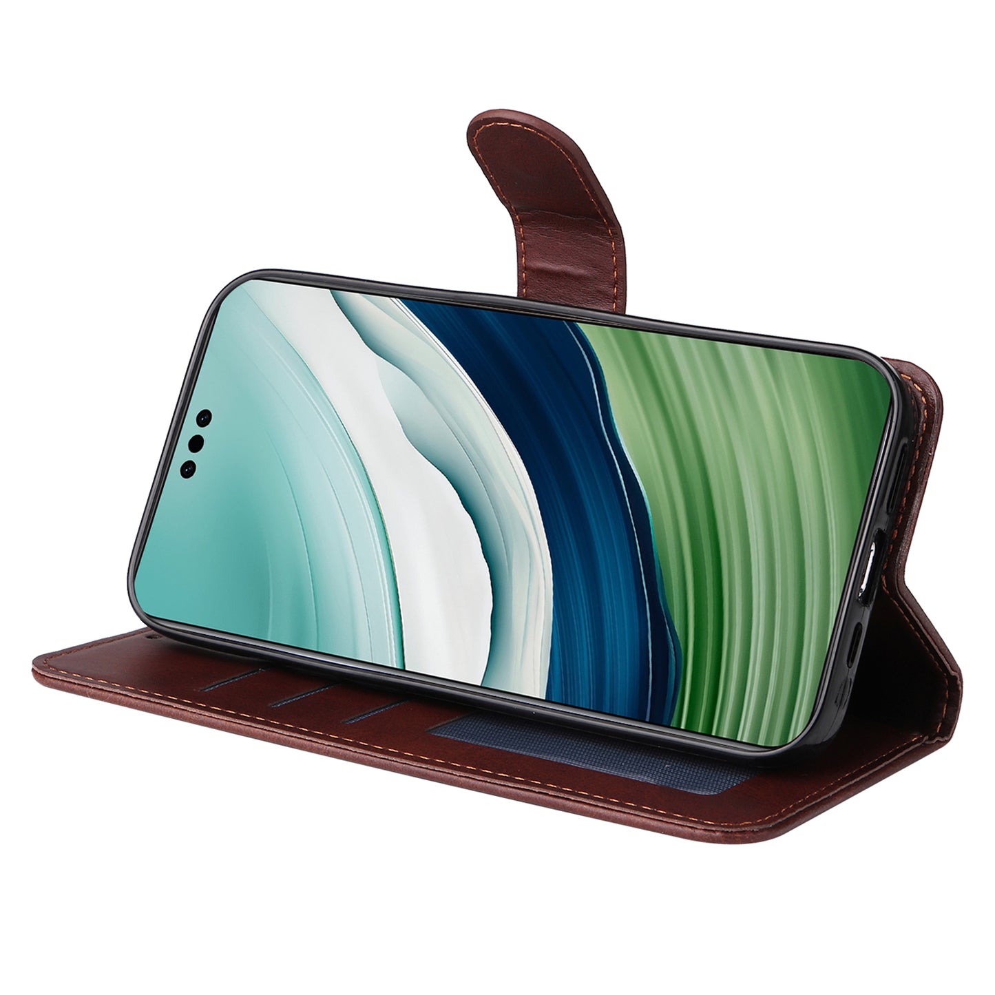 For Huawei Mate 60 Case Calf Texture Wallet Stand PU Leather Slim-fit Phone Cover