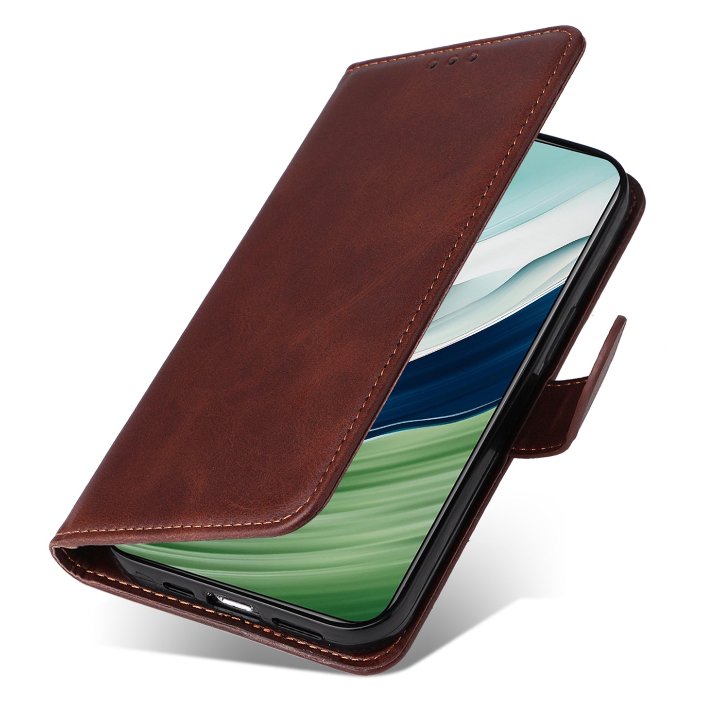 For Huawei Mate 60 Case Calf Texture Wallet Stand PU Leather Slim-fit Phone Cover