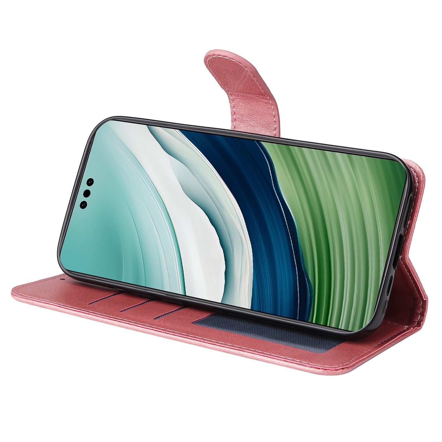 For Huawei Mate 60 Case Calf Texture Wallet Stand PU Leather Slim-fit Phone Cover