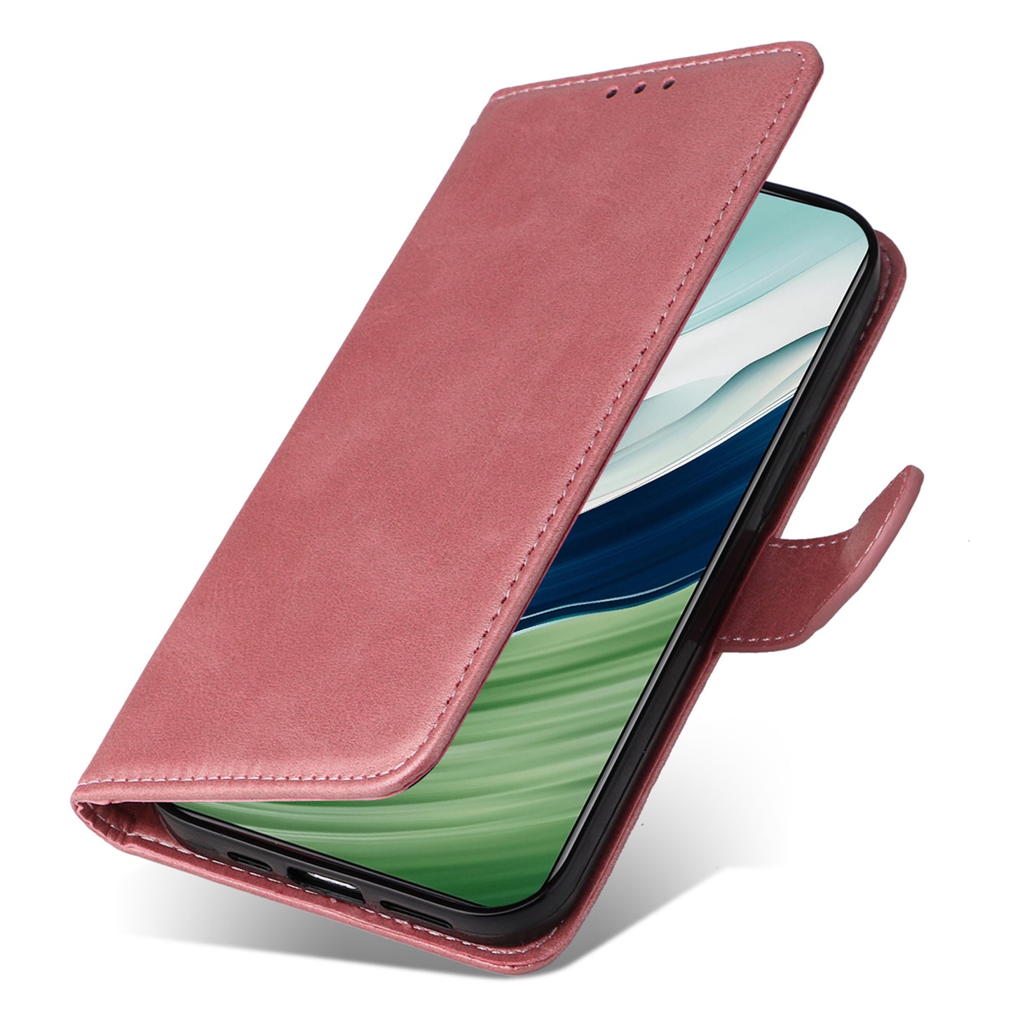 For Huawei Mate 60 Case Calf Texture Wallet Stand PU Leather Slim-fit Phone Cover