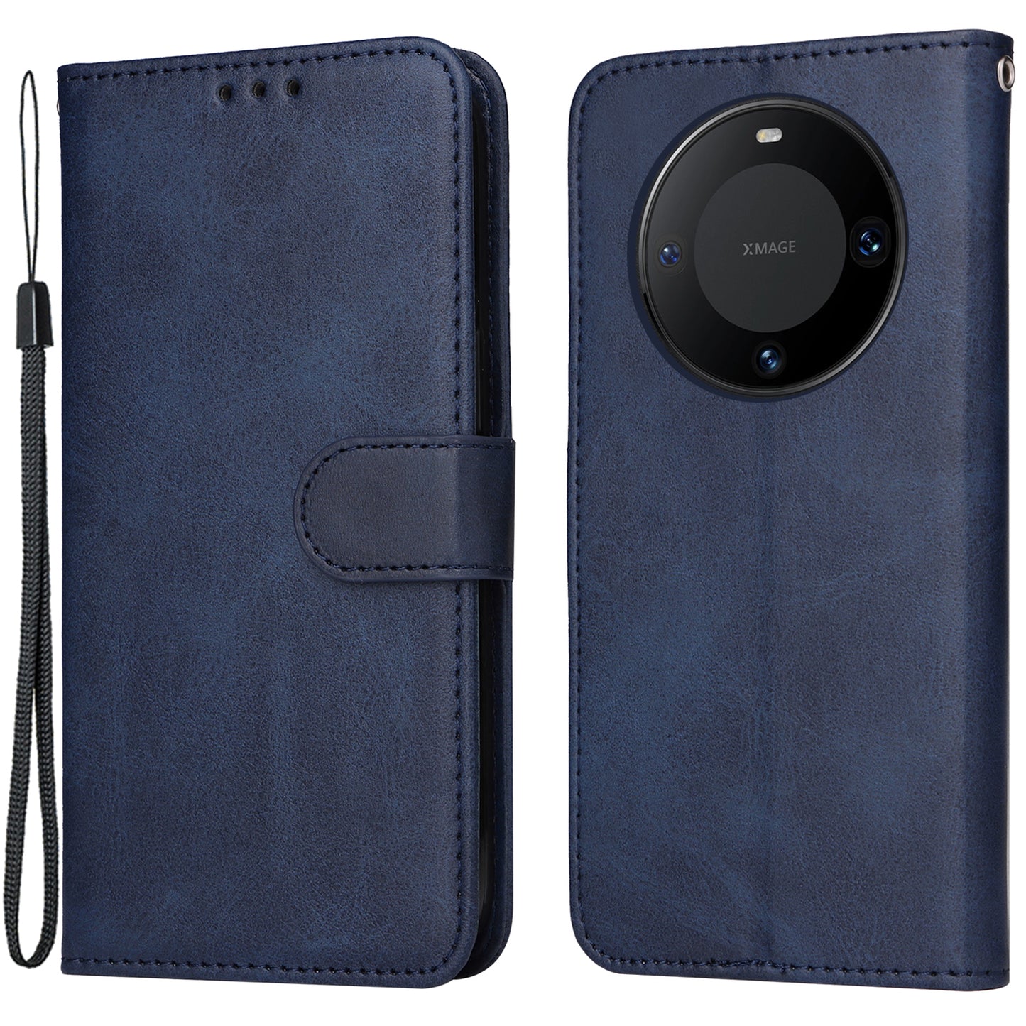 For Huawei Mate 60 Case Calf Texture Wallet Stand PU Leather Slim-fit Phone Cover