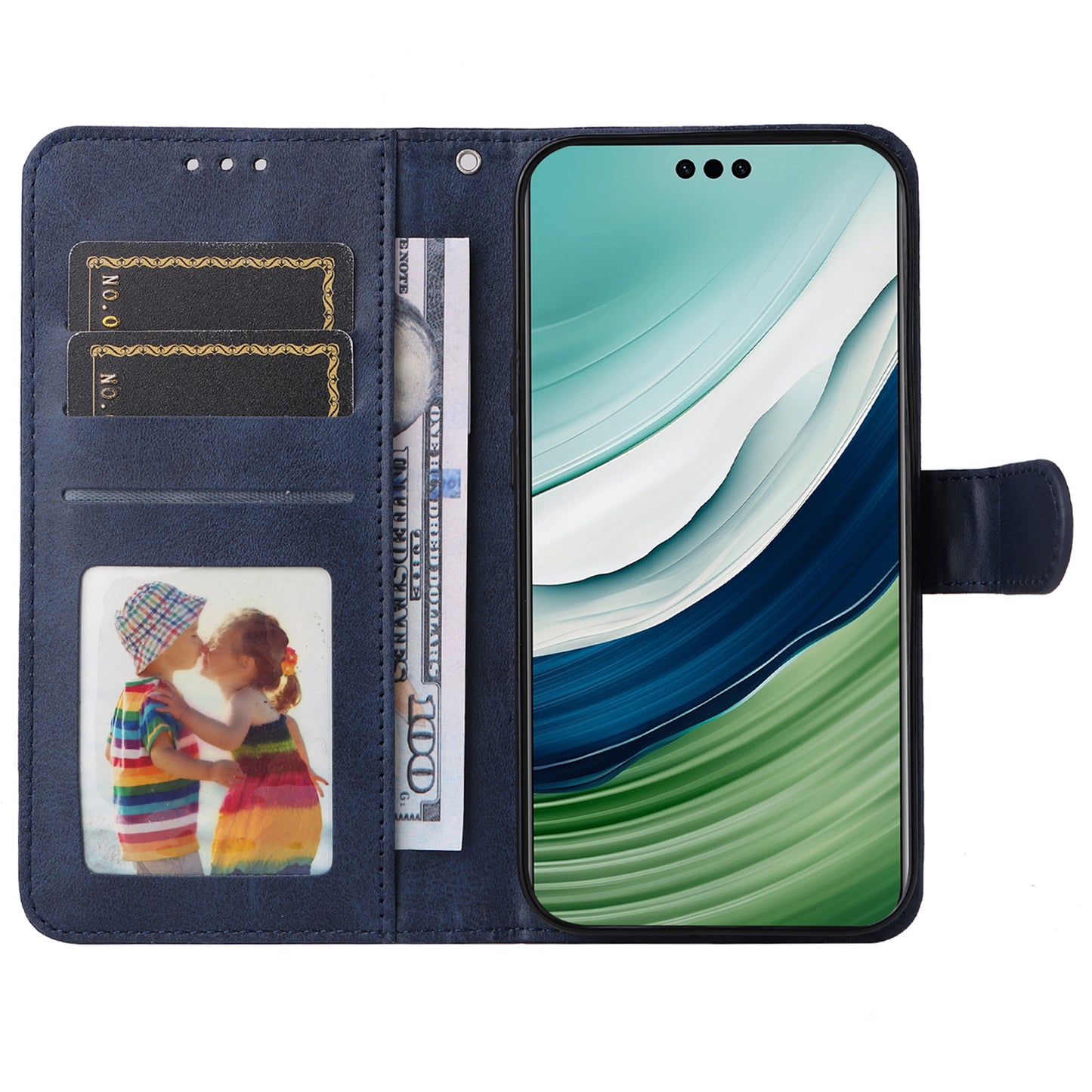 For Huawei Mate 60 Case Calf Texture Wallet Stand PU Leather Slim-fit Phone Cover