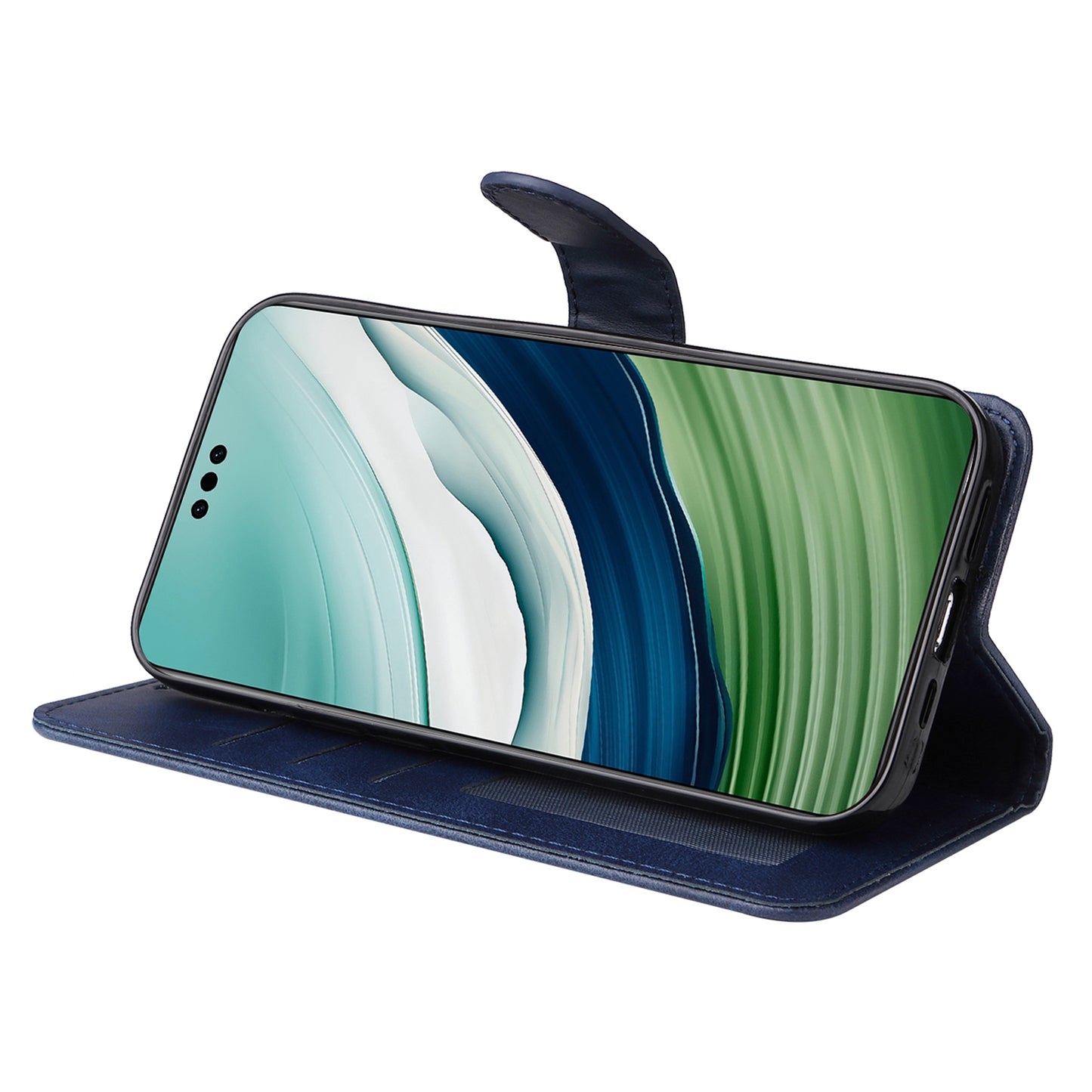 For Huawei Mate 60 Case Calf Texture Wallet Stand PU Leather Slim-fit Phone Cover