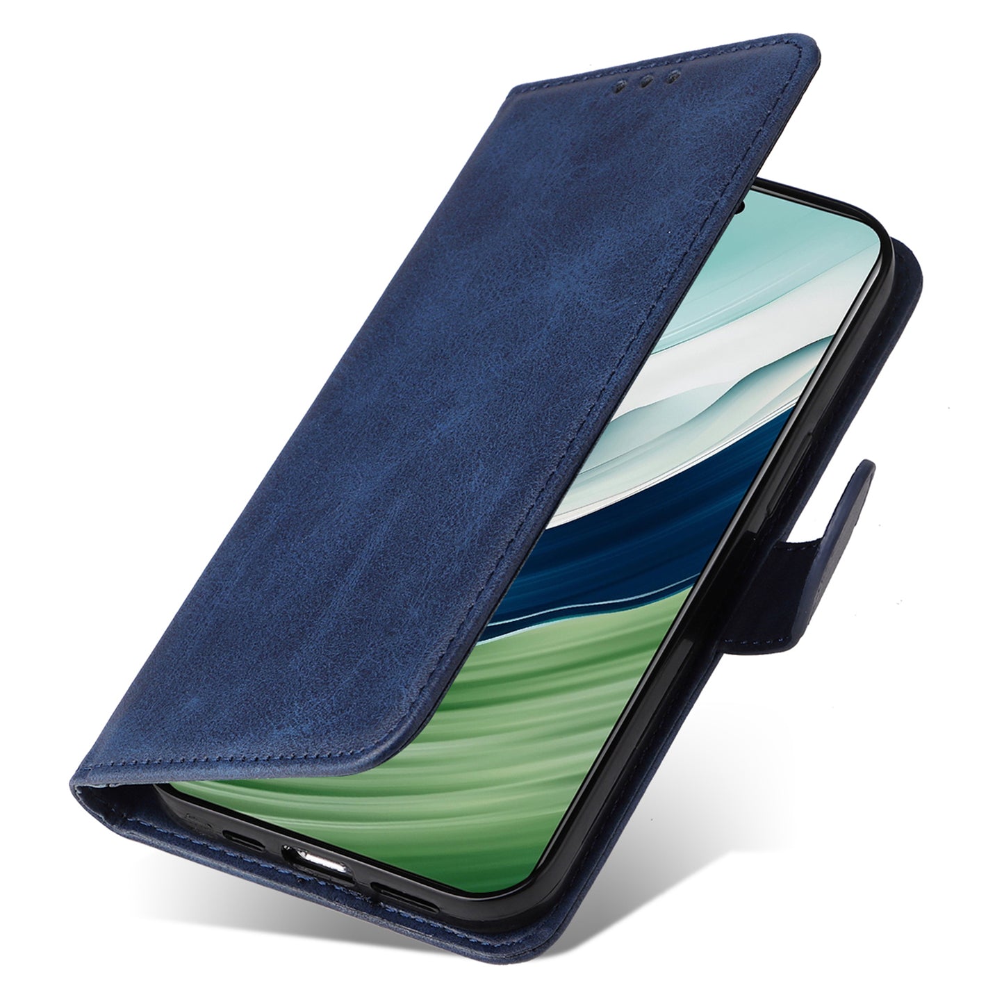 For Huawei Mate 60 Case Calf Texture Wallet Stand PU Leather Slim-fit Phone Cover