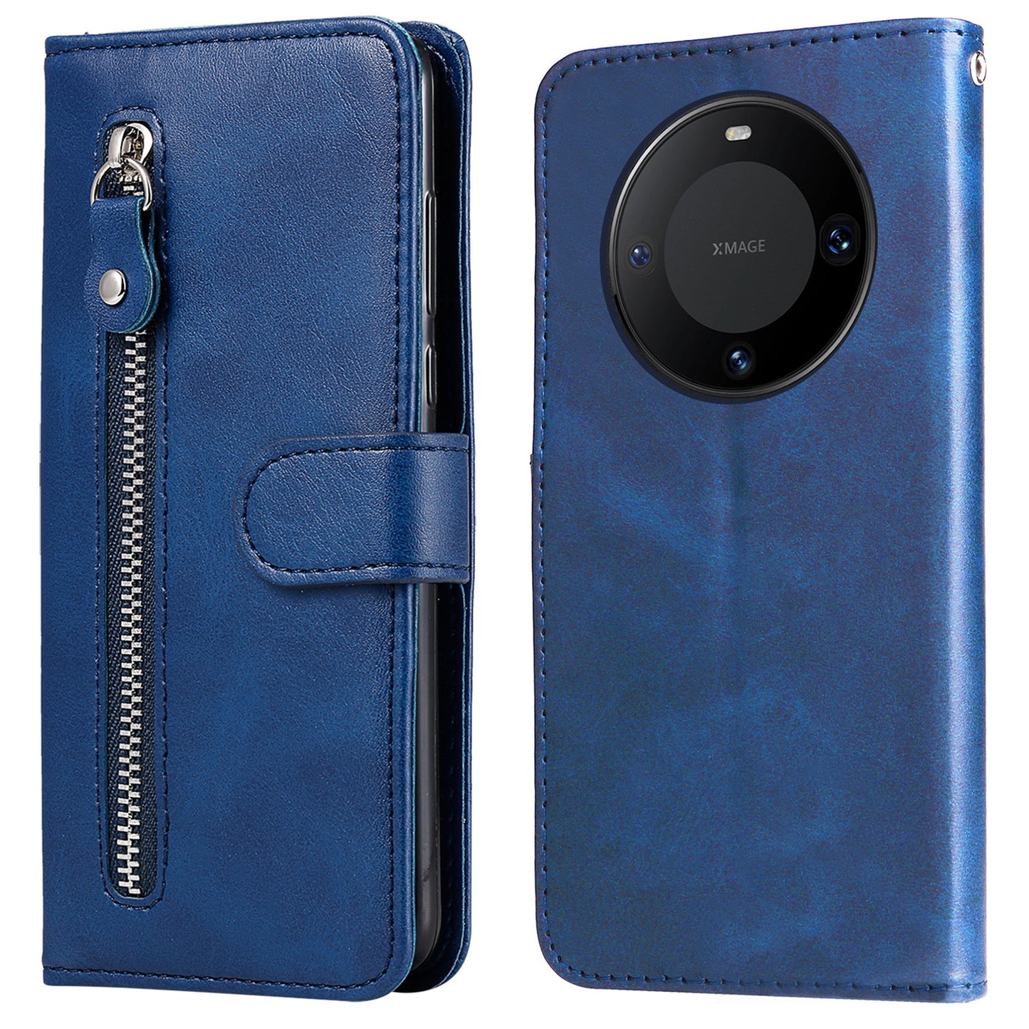 For Huawei Mate 60 Case Anti-Scratch Shell Zipper Pocket Wallet Stand Phone Cover