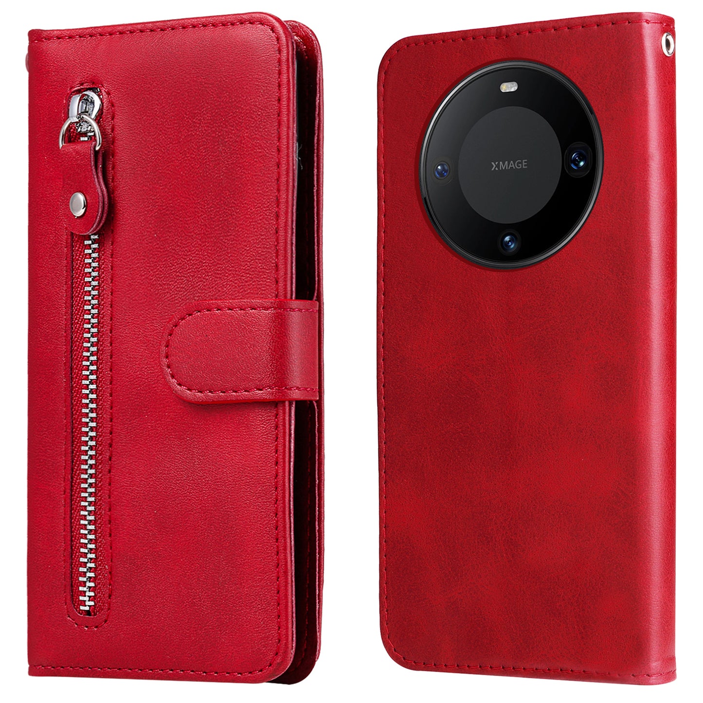 For Huawei Mate 60 Case Anti-Scratch Shell Zipper Pocket Wallet Stand Phone Cover