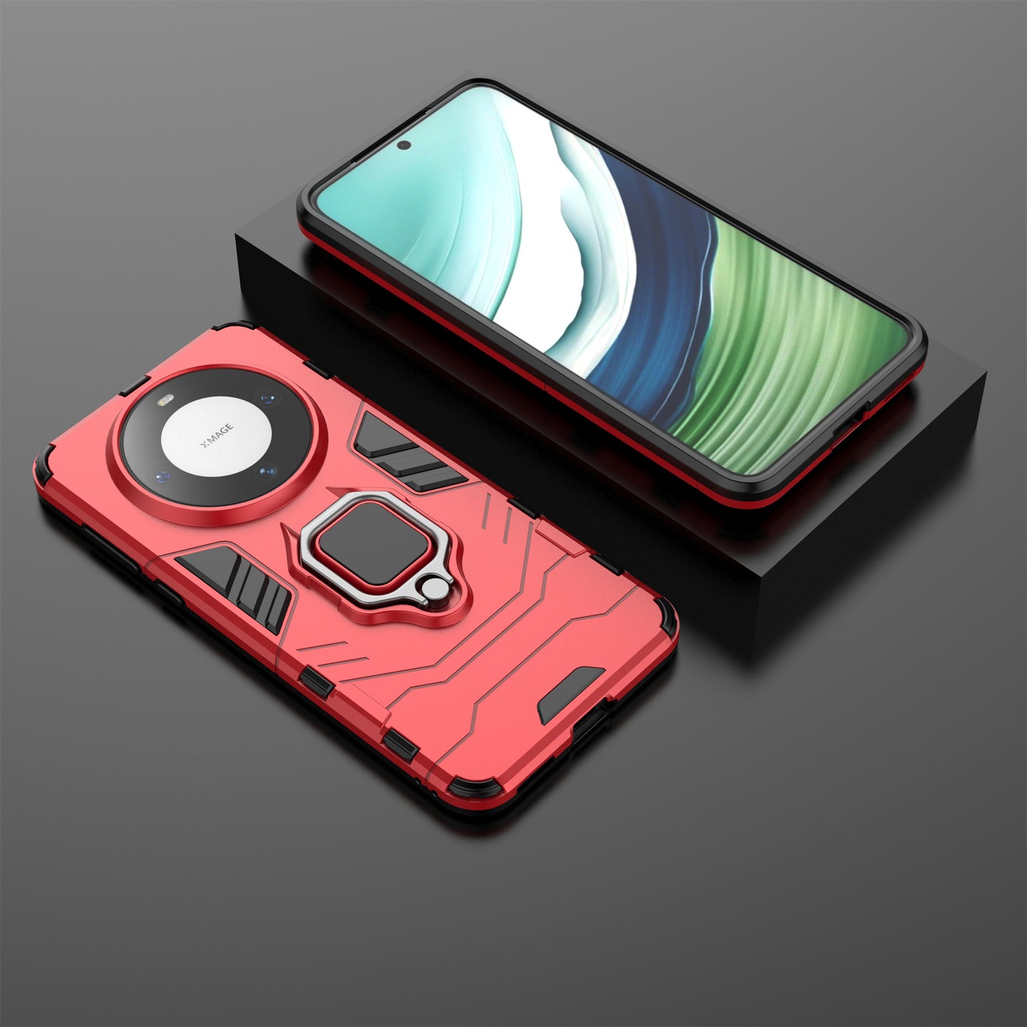 For Huawei Mate 60 Case TPU+PC Ring Holder Kickstand Phone Protective Cover