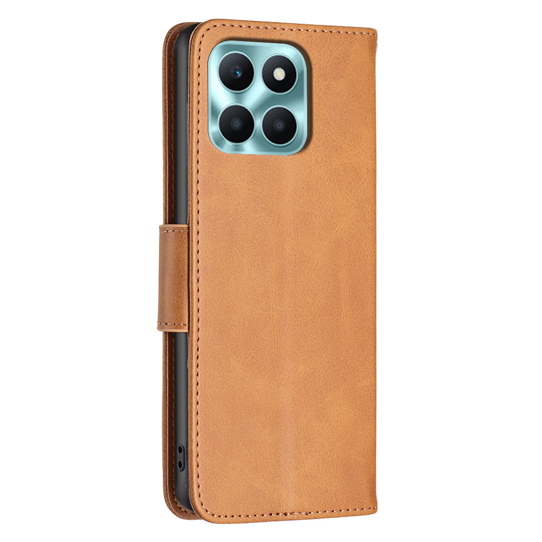 For Honor X6a 4G Case Textured PU Leather Stand Wallet Cell Phone Cover