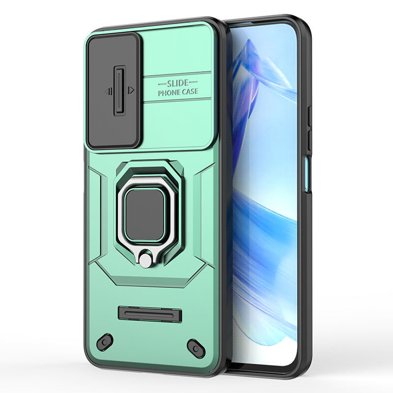 For Honor 90 Lite 5G / X50i 5G Case PC+TPU Slide Camera Lid Phone Cover with Kickstand