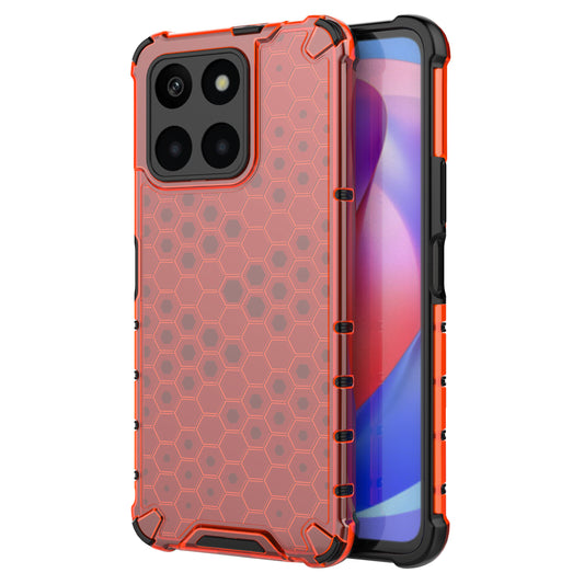 For Honor X6a 4G Case Honeycomb Texture TPU+PC Mobile Phone Cover