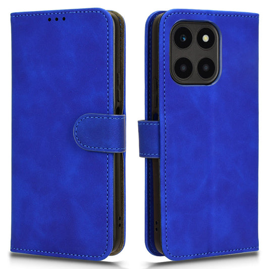 For Honor X6a 4G Case Skin-touch Leather Phone Cover with Wallet Stand