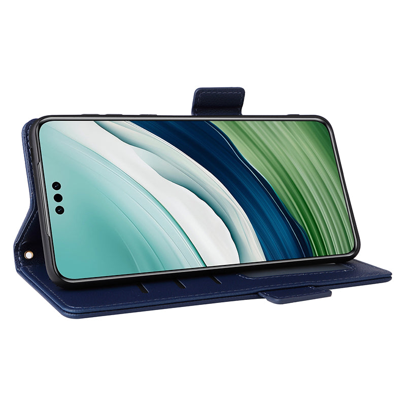For Huawei Mate 60 Cover Litchi Texture Wallet Stand Leather Phone Case with Strap