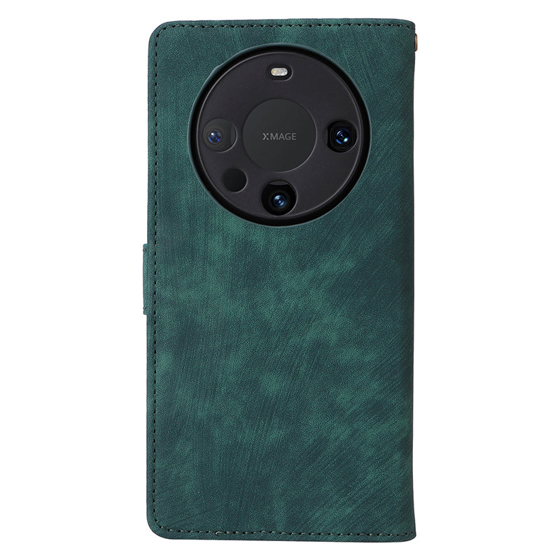 For Huawei Mate 60 Case RFID Blocking Wallet PU Leather Stand Phone Cover with Strap