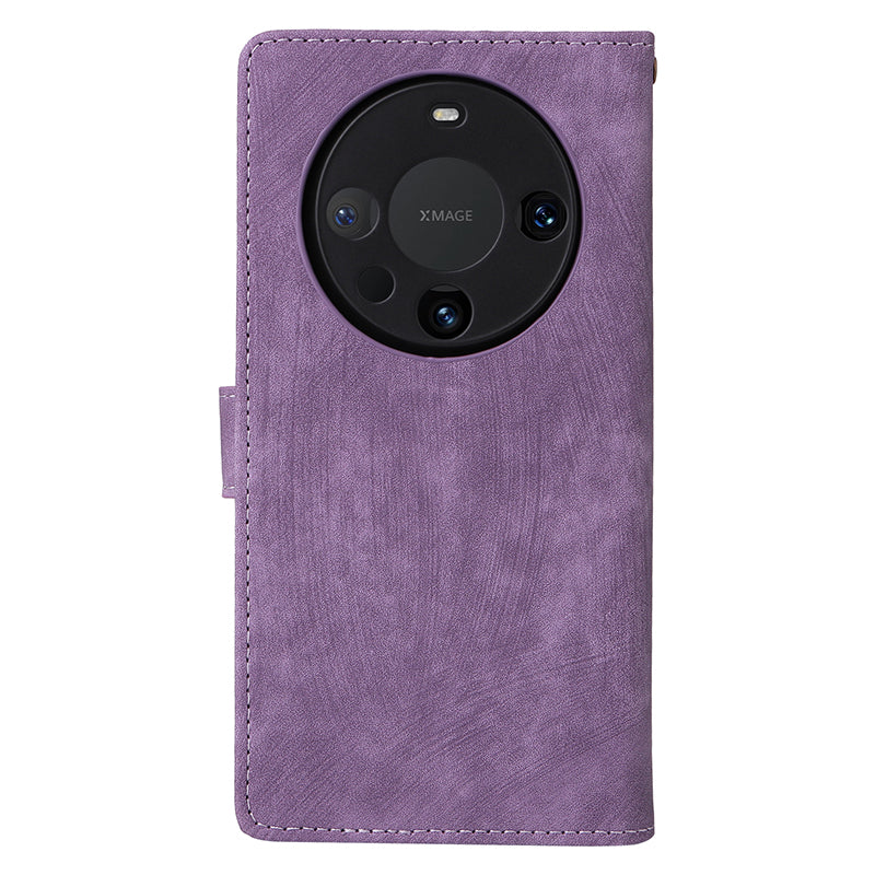 For Huawei Mate 60 Case RFID Blocking Wallet PU Leather Stand Phone Cover with Strap