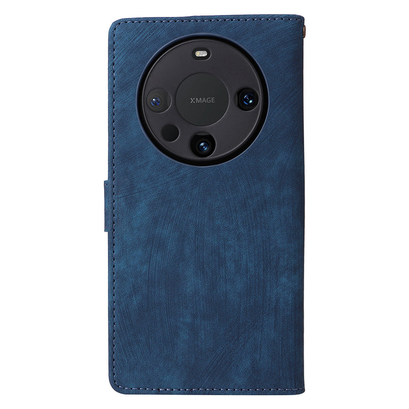For Huawei Mate 60 Case RFID Blocking Wallet PU Leather Stand Phone Cover with Strap