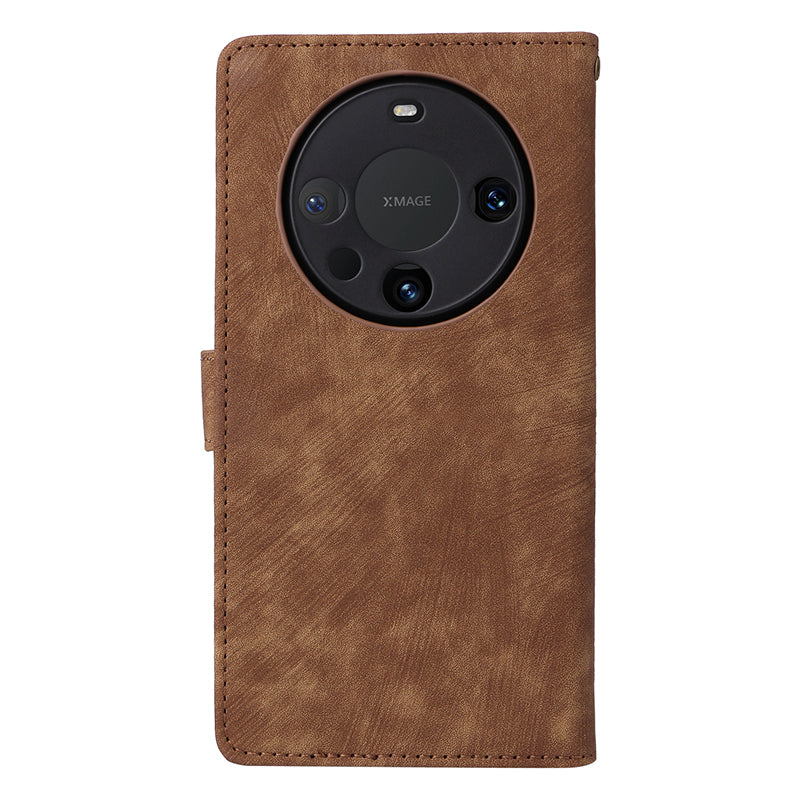 For Huawei Mate 60 Case RFID Blocking Wallet PU Leather Stand Phone Cover with Strap