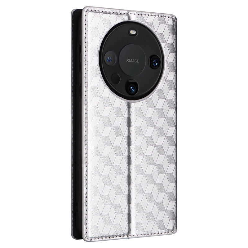 For Huawei Mate 60 Pro / Pro+ Cover Rhombus Imprinted Wallet PU Leather Phone Case