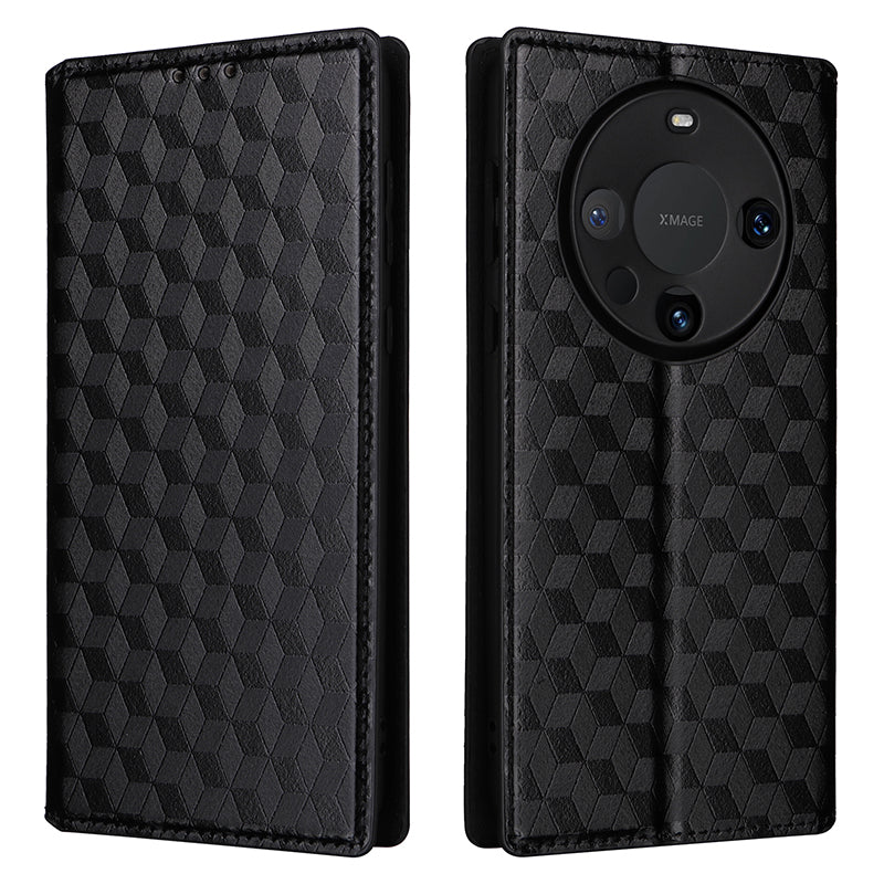 For Huawei Mate 60 Pro / Pro+ Cover Rhombus Imprinted Wallet PU Leather Phone Case