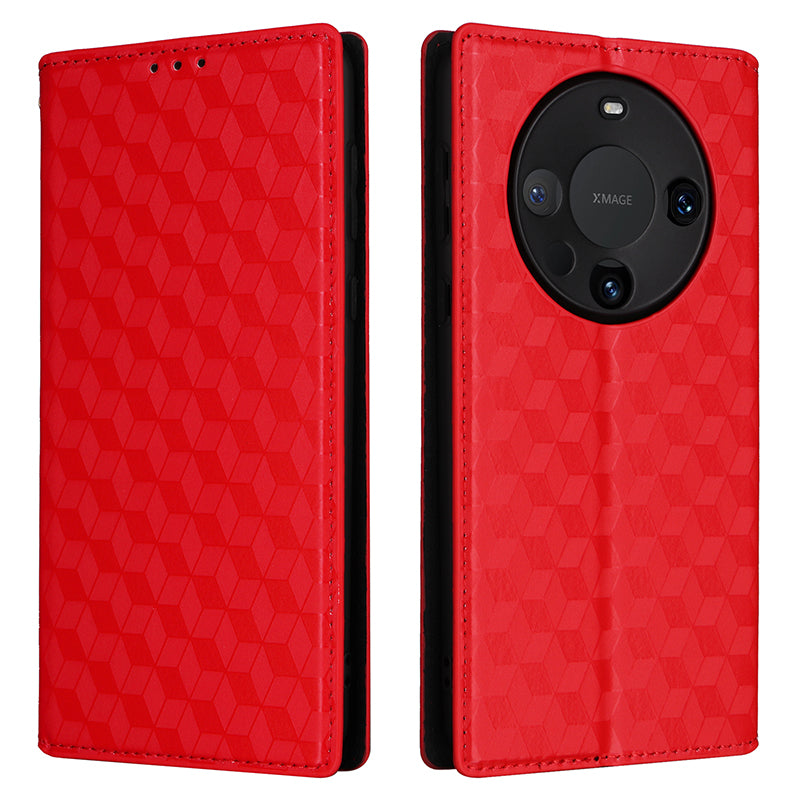 For Huawei Mate 60 Pro / Pro+ Cover Rhombus Imprinted Wallet PU Leather Phone Case