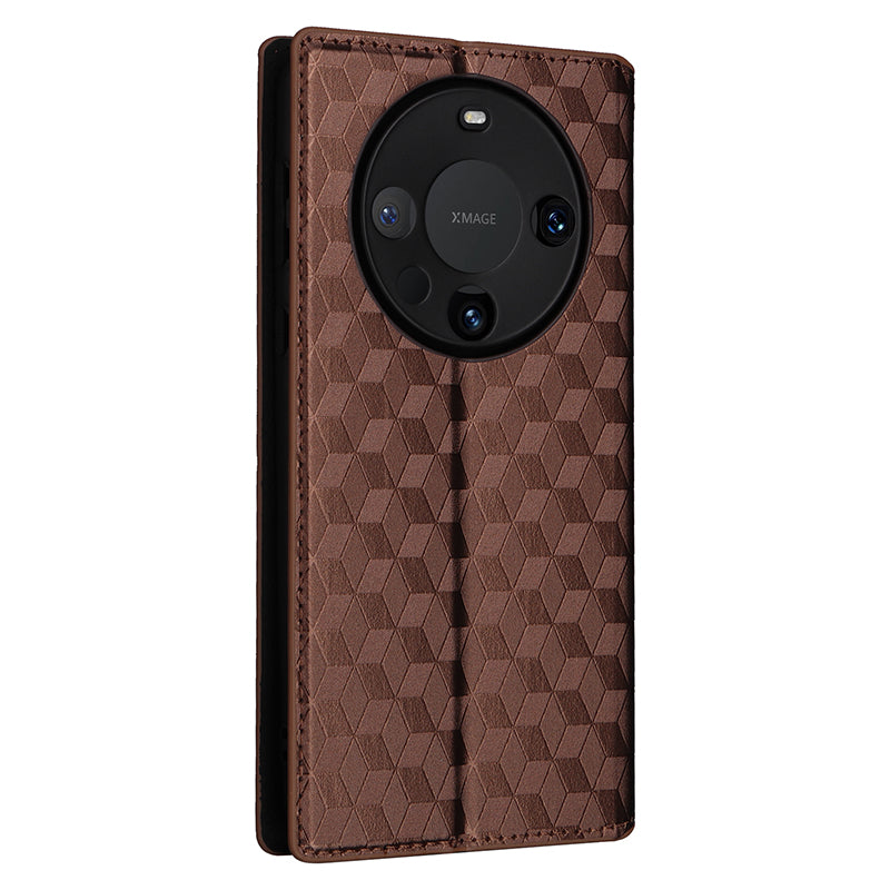 For Huawei Mate 60 Pro / Pro+ Cover Rhombus Imprinted Wallet PU Leather Phone Case