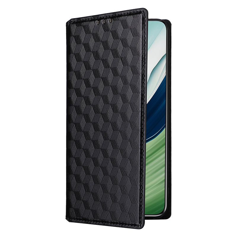 For Huawei Mate 60 Case Rhombus Imprinted PU Leather Wallet Phone Stand Cover