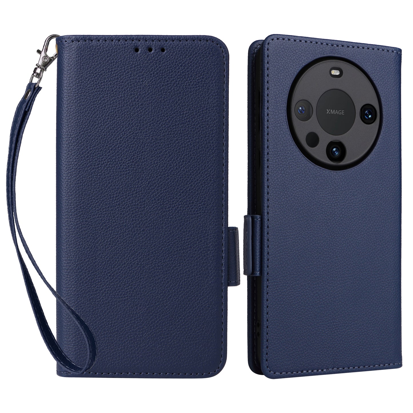 For Huawei Mate 60 Pro / Mate 60 Pro+ Case Leather Wallet Litchi Texture Phone Cover with Strap