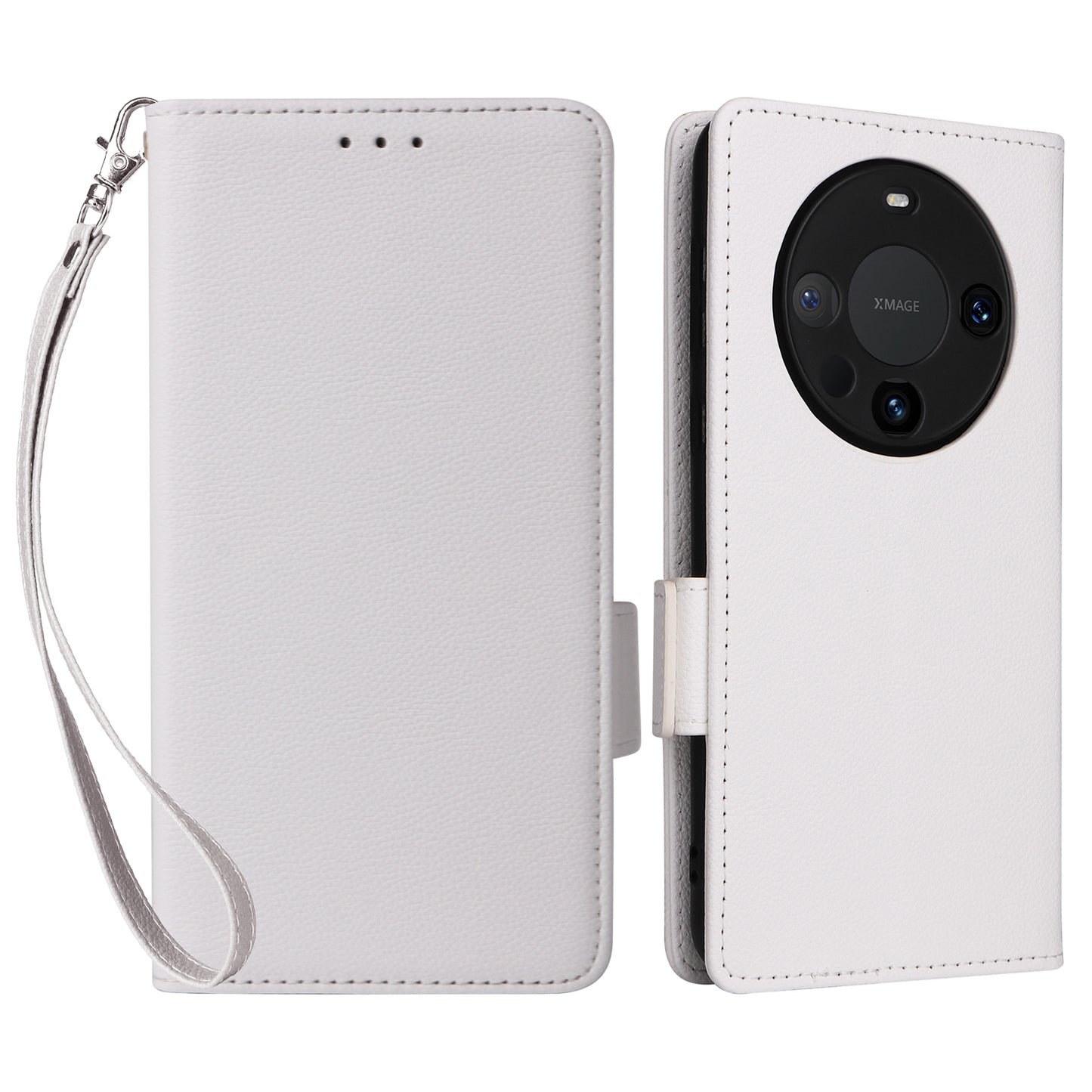 For Huawei Mate 60 Pro / Mate 60 Pro+ Case Leather Wallet Litchi Texture Phone Cover with Strap