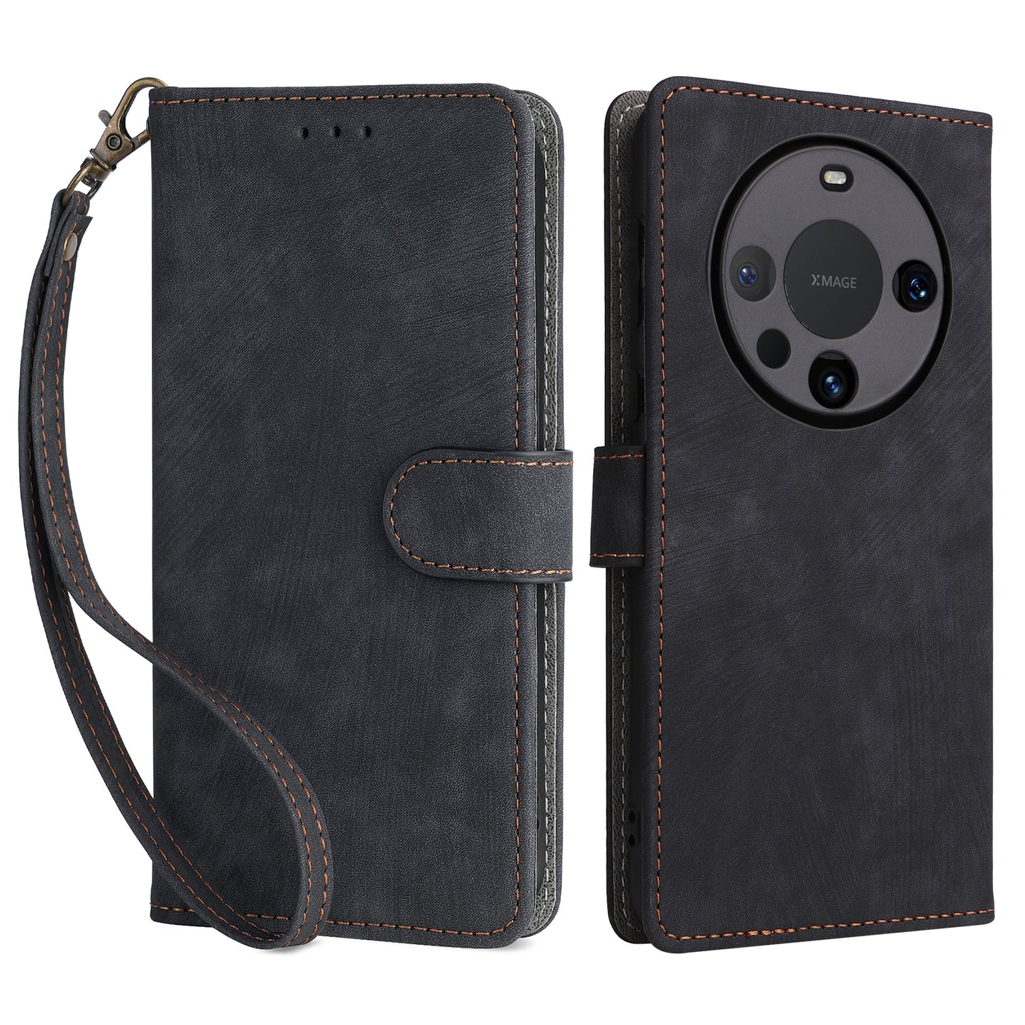 For Huawei Mate 60 Pro / Mate 60 Pro+ Case Leather RFID Blocking Wallet Phone Cover with Strap