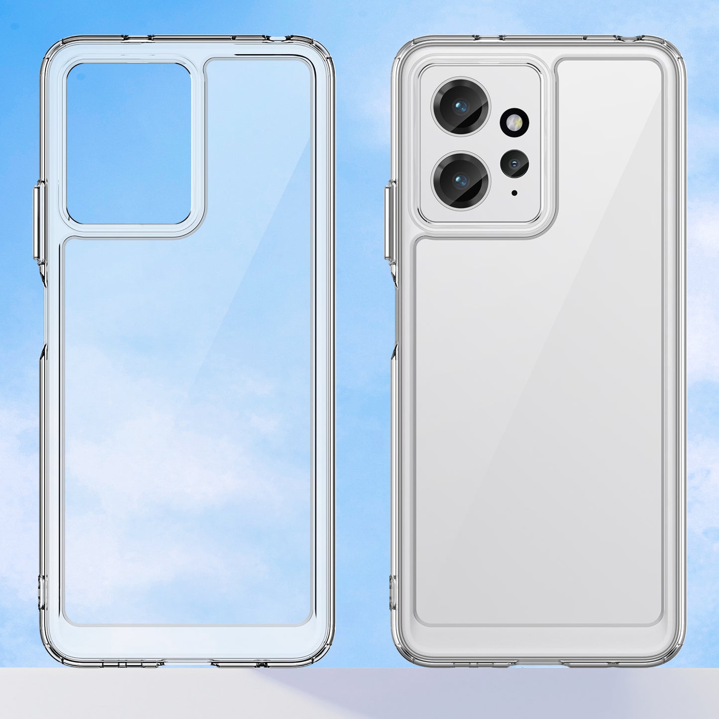 For Xiaomi Redmi Note 12 4G Clear Case TPU+Acrylic Anti-drop Phone Cover (Big Rear Lens Hole)
