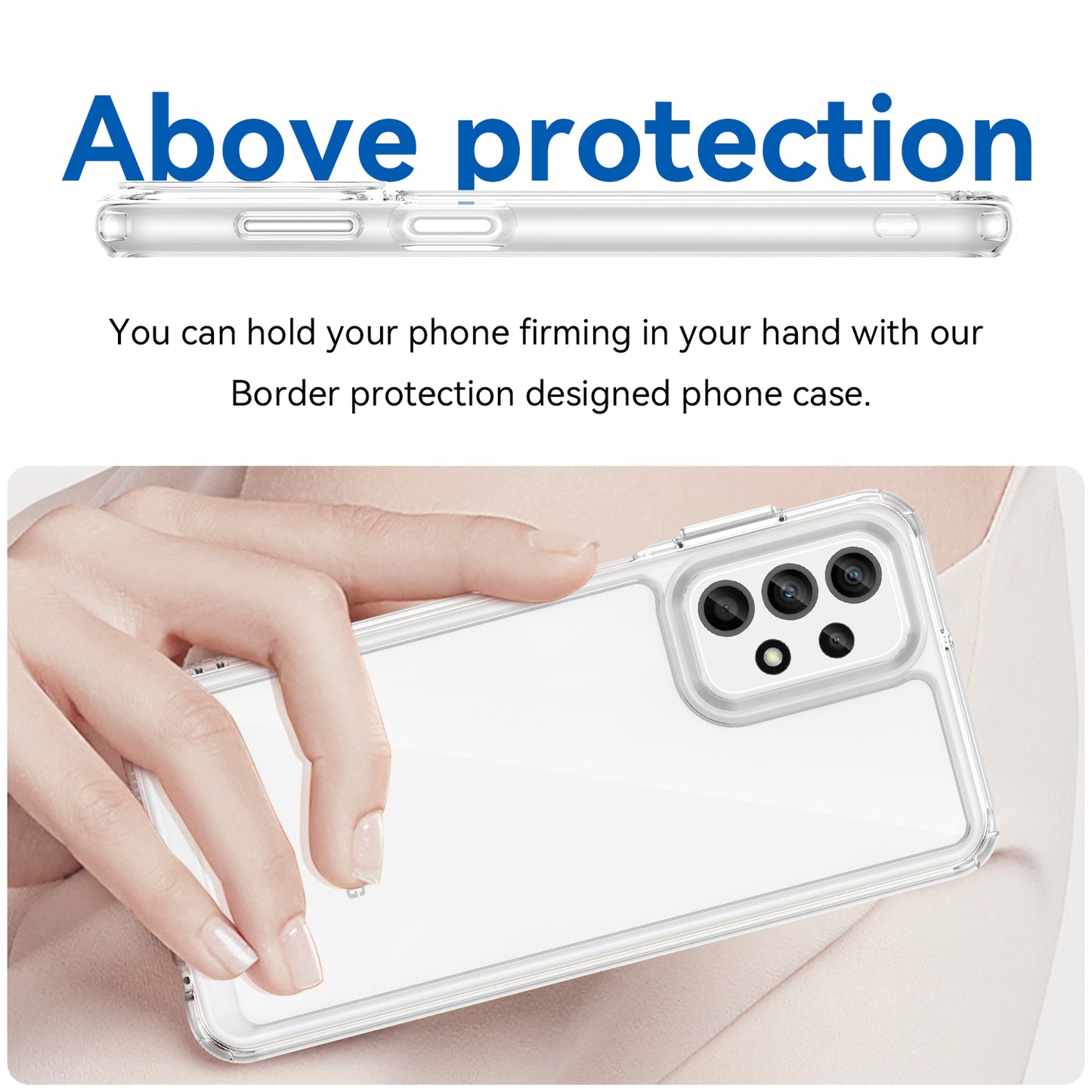 For Samsung Galaxy A23 4G / A23 5G (Global Version) Case Anti-scratch Clear Phone Cover (Big Rear Lens Hole)